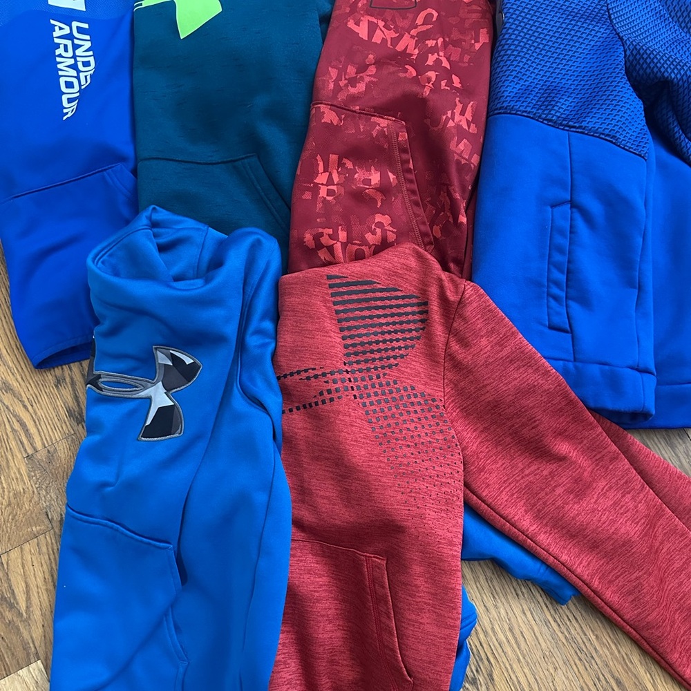 Under Armour Blue and Red Hoodie Collection
